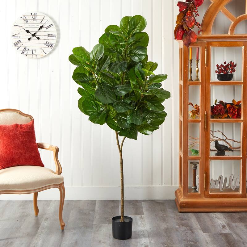 Southwestern Artificial Fig Tree 6ft - Home Decor Greenery, Living Room, Bedroom, Bathroom Plants - Green - 61 Inches and Over