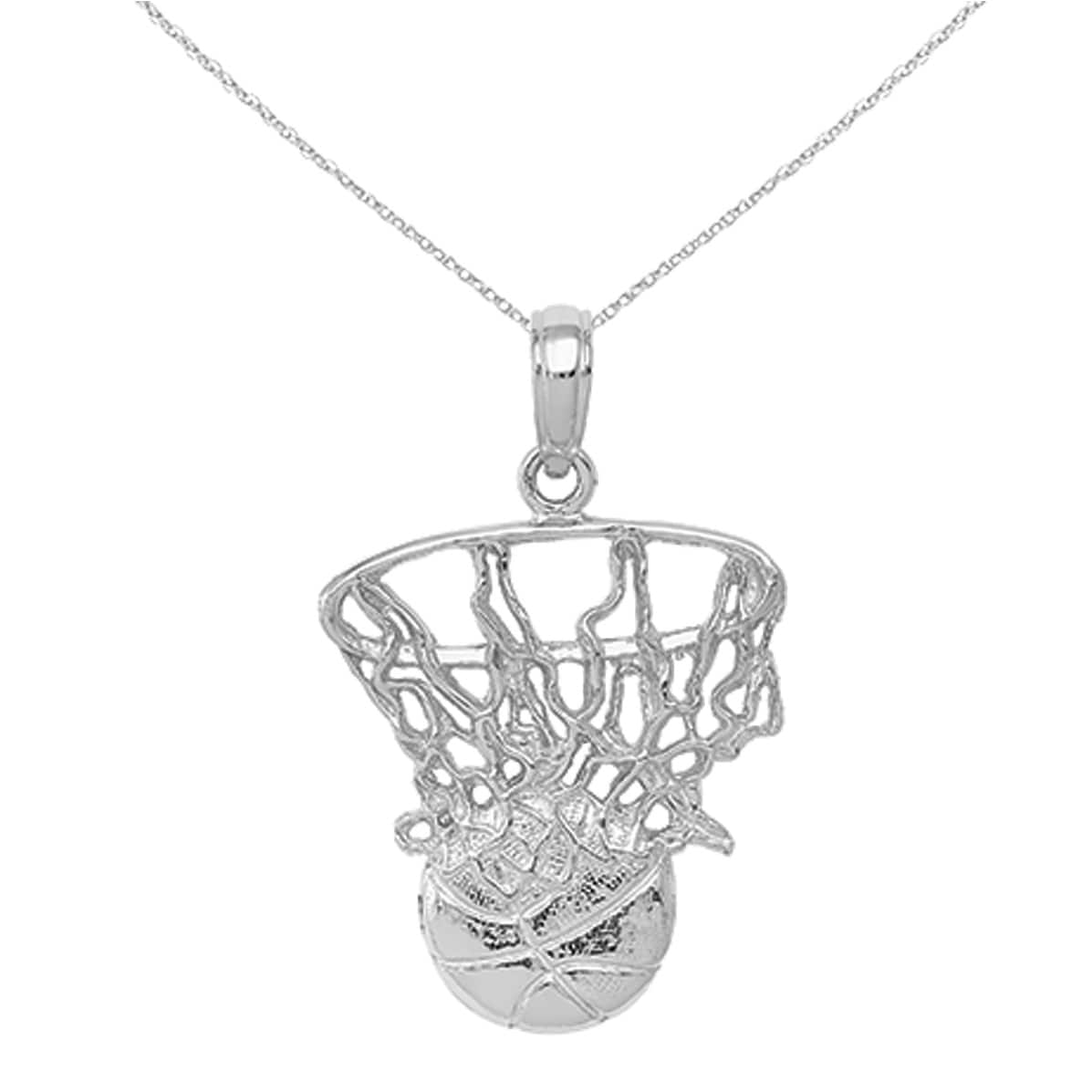 White gold basketball pendant clearance