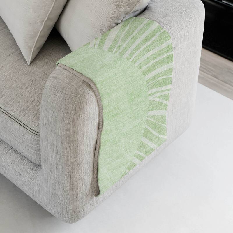 Premium Machine Washable Modern Sun Sherpa Throw Blanket - Aloe - 4'2" x 5'10"