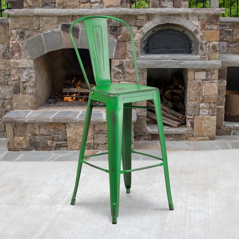 All-Weather Bar Height Stool with Poly Resin Seat