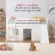 preview thumbnail 2 of 13, COSTARS Kids Loft Bed with Slide and Ladder, Solid Wood Twin Loft Bed with Tent and Guardrails