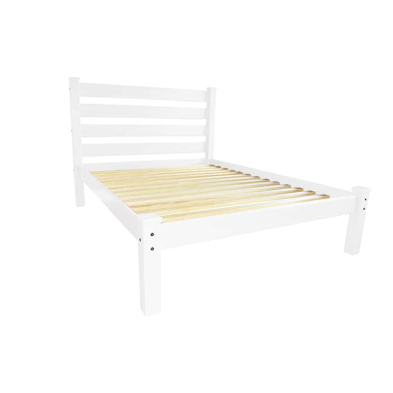 Homestead Unfinished Solid Pine Queen Platform Bed - WHITE