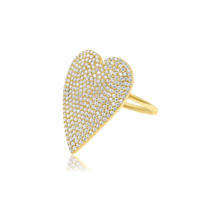 SHYMI Pave Statement Heart Ring