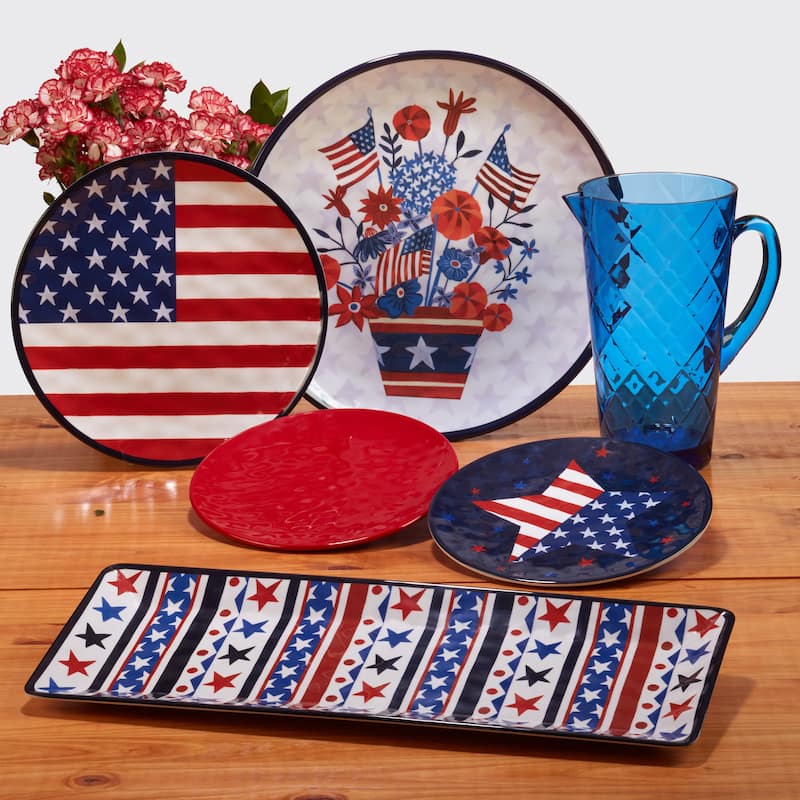 Certified International Stars & Stripes 2-Piece Melamine Platter Set