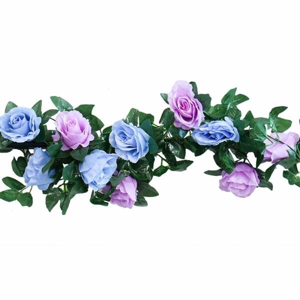 Shop Rtnow 2 Pack Fake Rose Vine Garland Artificial Flowers Plants For Hotel Wedding Home Party Garden Craft Art Decor Purple Blue Overstock 27726080