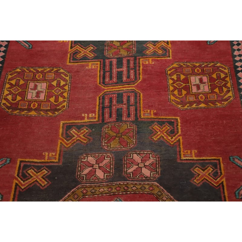 Hand Knotted Oriental 100% Wool Carpet Traditional Tribal Red Ardebil Area Rug - 10' 4'' X 4' 6''