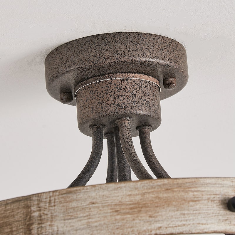 4-Light Industrial Farmhouse Semi-Flush Mount Ceiling Light