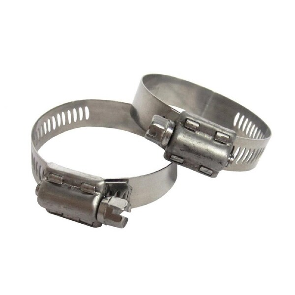 Pack of 2 Silver Colored Hose Clamps - N/A