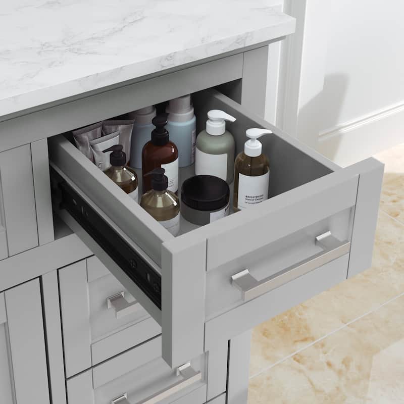 Bathroom Vanity with Marble Countertop without Mirror