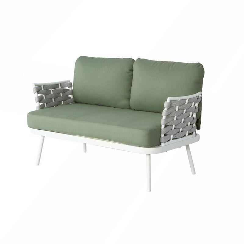 Mariano Steel Loveseat and Table