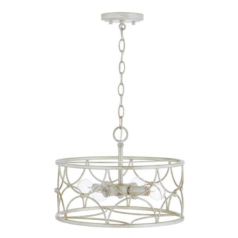 Ricci 4-light Winter White Dual Mount Semi-Flush/ Pendant