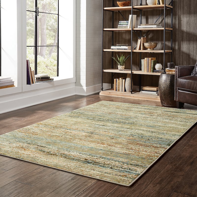 Style Haven Halden Textural Stripes Area Rug - 5'3" x 7'3" - Multi/Gold