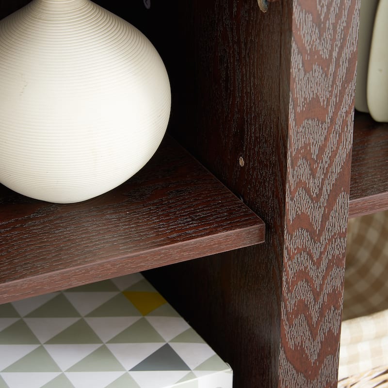 58 Inch Embossed Pattern TV Stand for TVs up to 65 Inch, Media Console with Sliding Door, Open Storage & Cabinets