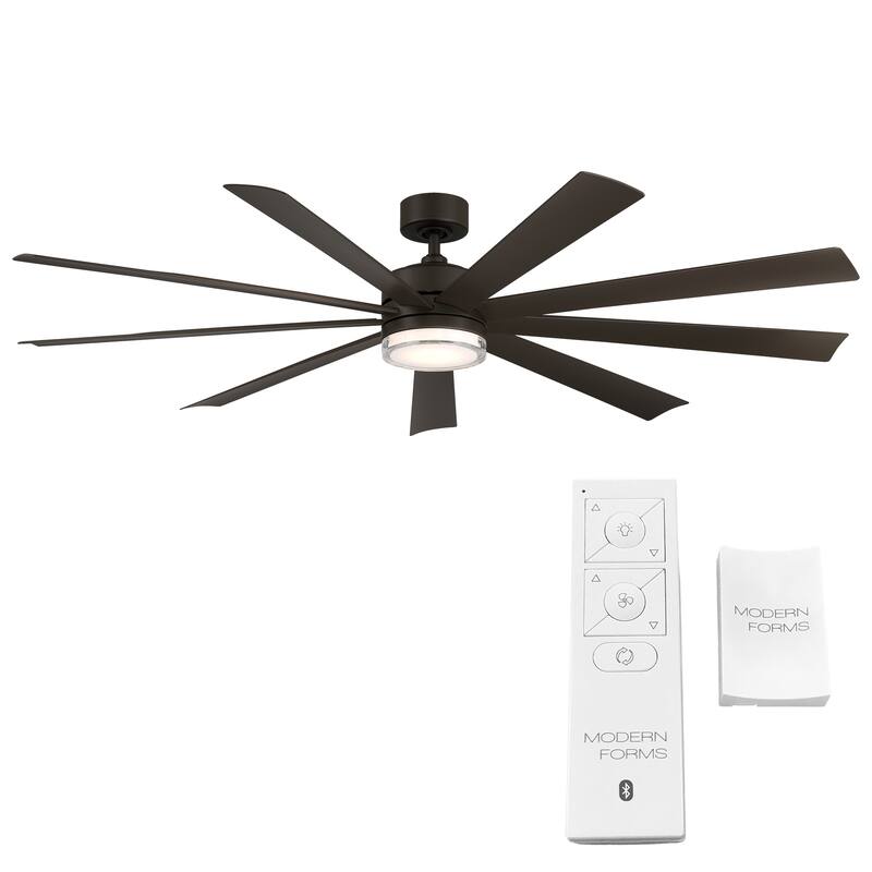 Wynd XL Indoor and Outdoor 9-Blade Smart Ceiling Fan 72in with 3000K LED Light Kit and Remote Control