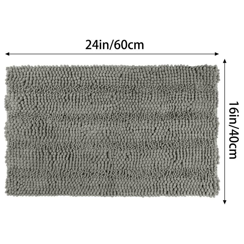 Absorbent Chenille Bath Rugs, High Pile Quick Dry Bath Mats, Rugs for Shower Floor