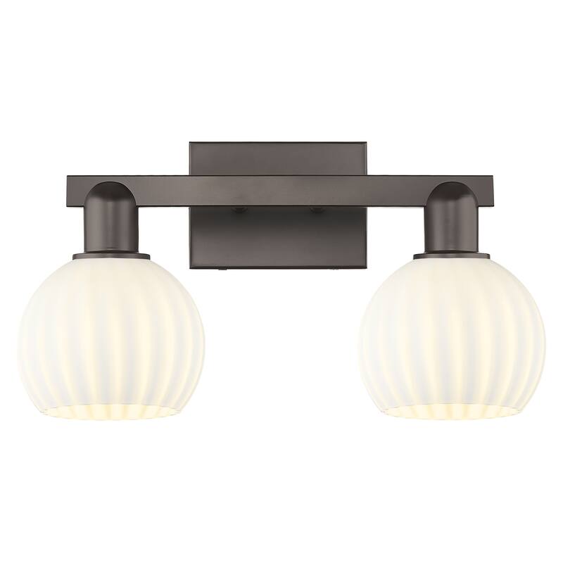Innovations Lighting Endless Possibilities Arcadia - White Venetian - 2 Light 17" Bath Vanity Light - Oil Rubbed Bronze