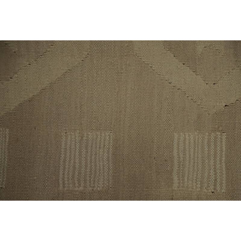 Hand Woven Oriental 100% Wool Carpet Southwestern Tribal Beige & Ivories Kilim Area Rug - 8' 0'' X 4' 8''