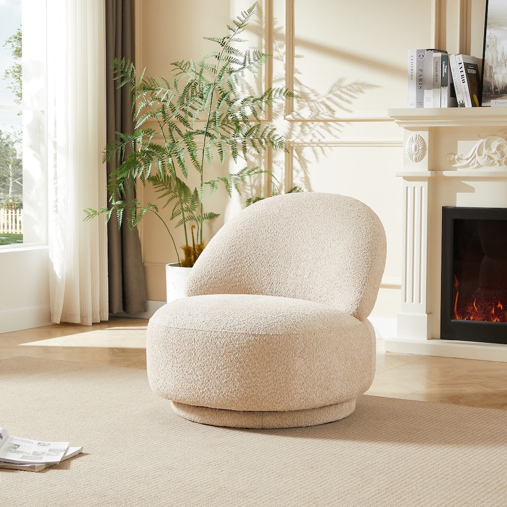 Accent Upholstered Chair for Living Room with Swivel Function