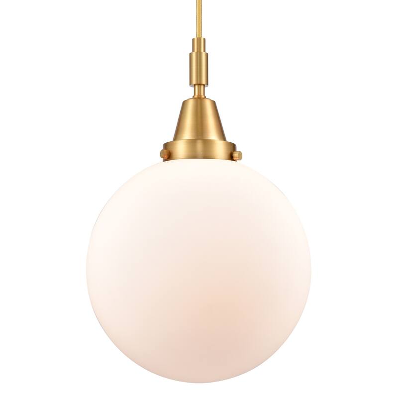 Innovations Lighting 447-1P-G201-10 Beacon 10" Wide Mini Pendant with - Satin Gold