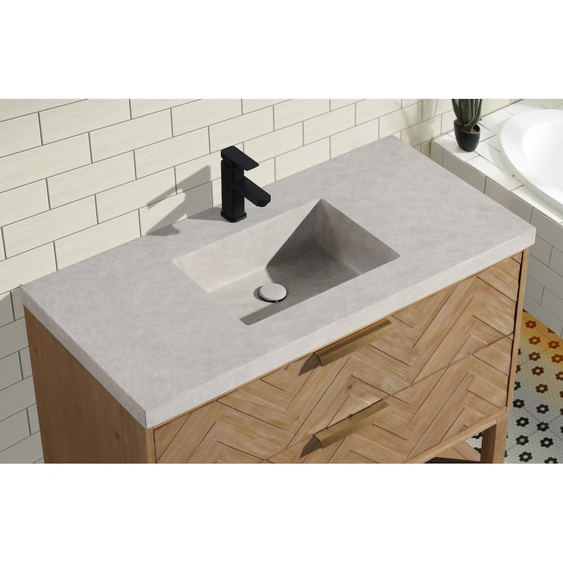Ari Bath Carlsbad 42" Freestanding Bathroom Vanity Weathered Fir