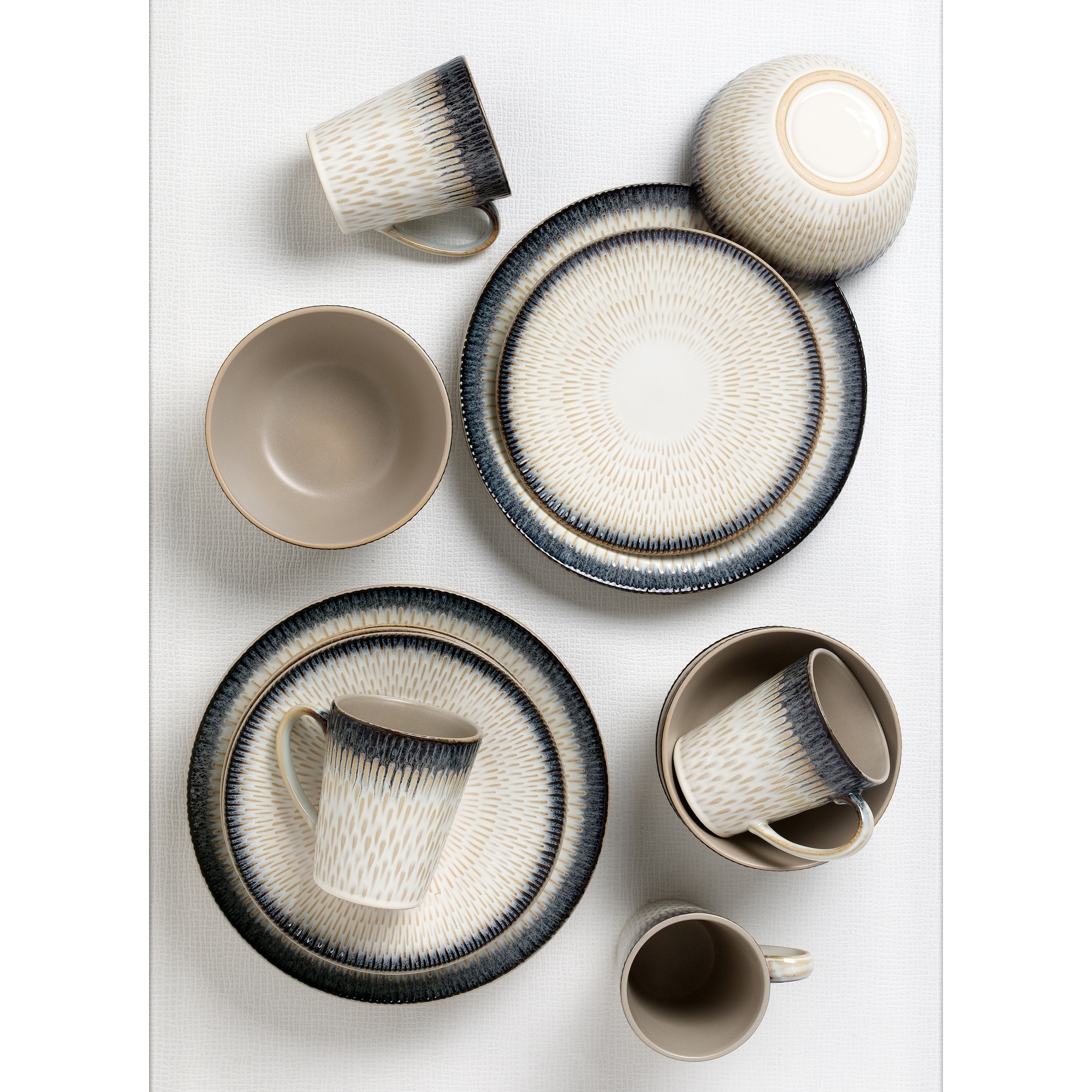 Lorren Home Trends 16 Piece Stoneware Set-Blue Drop On Sale