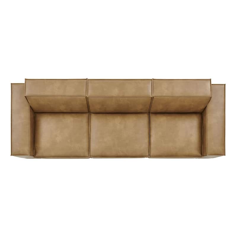 Restore 3-Piece Vegan Leather Modular Sofa Set
