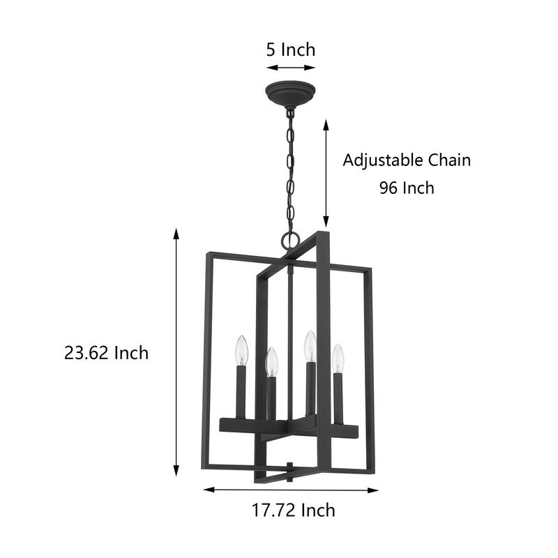 Acroma 4-light Modern Geometric Lantern Chandelier