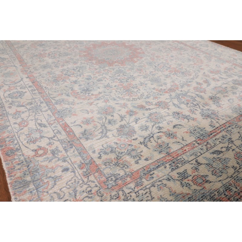Floral Abstract Oriental Area Rug Hand-Knotted Wool Carpet - 5'3"x 7'6"