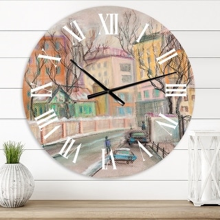 Designart 'Lanes In Moscow City' Traditional wall clock