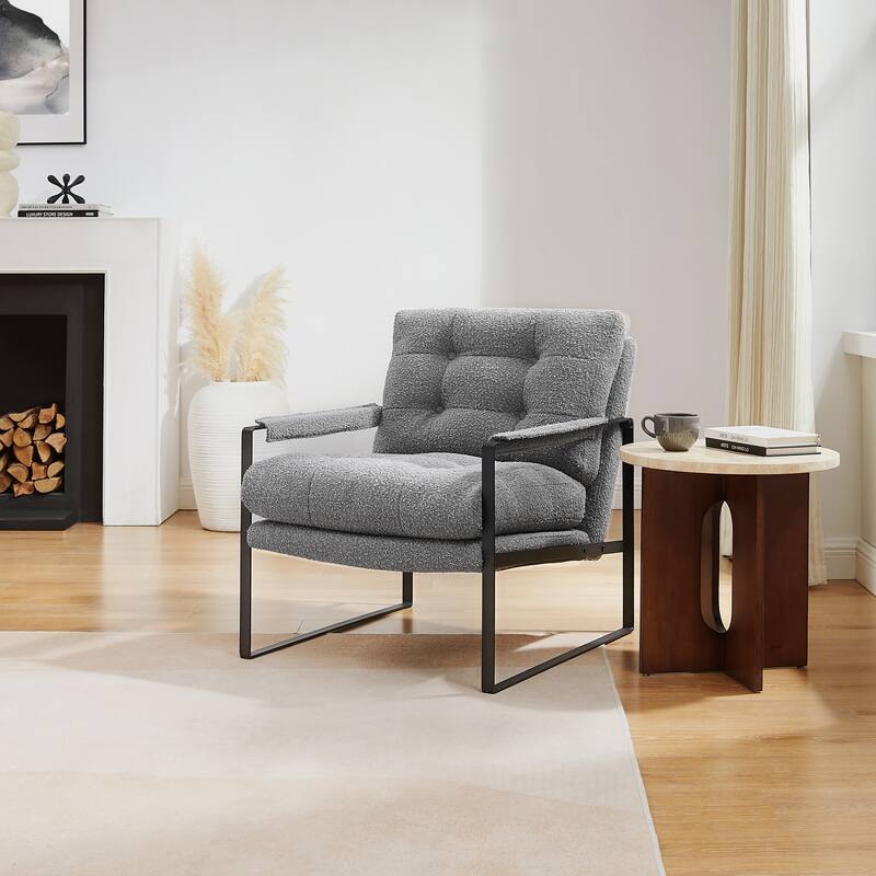 Art Leon Mid-Century Modern Tufted Accent Chair