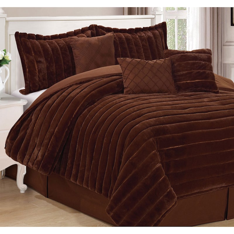 Serenta Faux Fur 7-piece Comforter Set