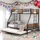 preview thumbnail 2 of 6, Twin Over FULL Metal Bunk Bed with Trundle 2-Side Ladder and Full-Length Guardrail, No Box Spring Needed