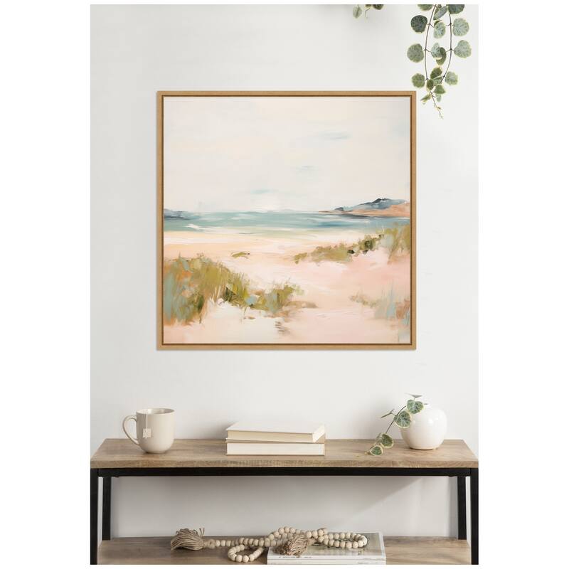 Kate and Laurel Tranquil Landscape V Square by Amy Lighthall Framed Canvas Wall Art Print