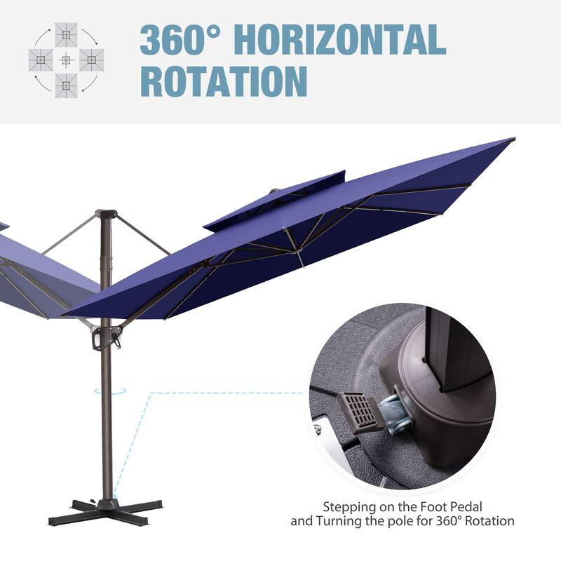 VredHom 10 X 10 ft Square Patio Cantilever-Offset Umbrella