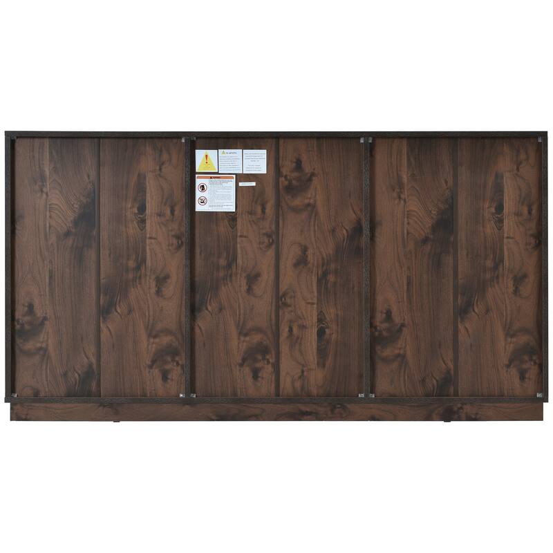 Dark Brown Modern Dark Walnut 9Drawer Dresser with Durable MDF Board