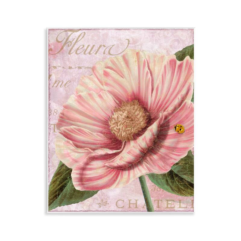 Stupell French Flower & Ladybug Wall Plaque Art Design By Sasha - 11 x 14