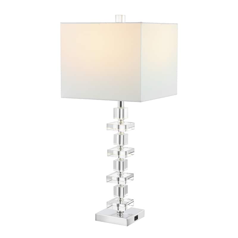 SAFAVIEH Lighting 28 inch Crystal Deco Crystal Table Lamp (Set of 2)