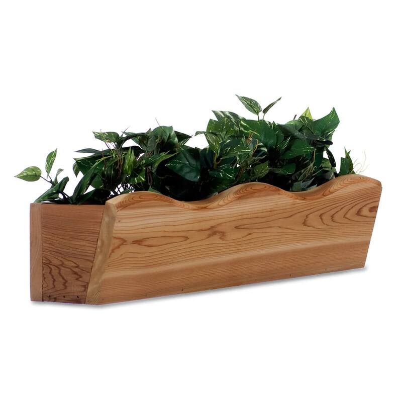 All Things Cedar 22” Outdoor Window Planter, Wooden Wall Box for Plants, Natural - 3