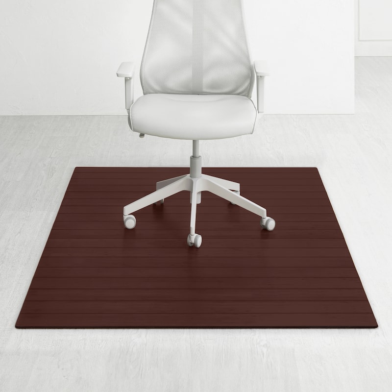 Eco Bamboo Deluxe Rectangular Cherry Chair Mat (72 x 48) - N/A