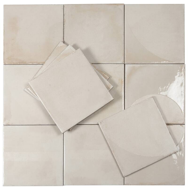 Cadence 8x8 Warm Ivory Porcelain Square Motif Wall and Floor Tile (12.49 sq ft/case) - 29 Pack