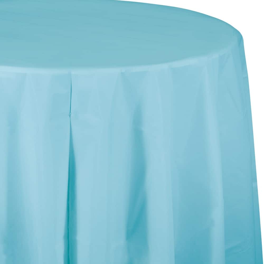 Club 12 Pastel Blue Octy-Round Disposable Party Table Covers 82"