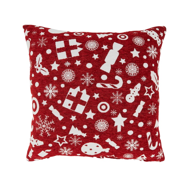 Seasonal Splendor Chenille Jacquard Holiday Throw Pillow - Cover Only