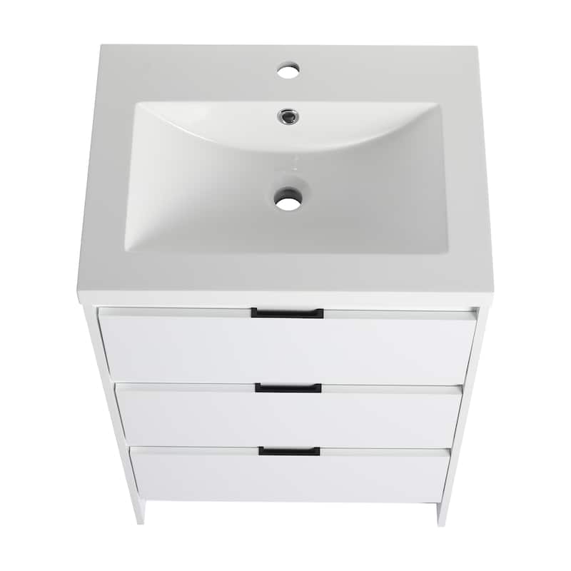 Freestanding Bathroom Vanity with Resin Sink