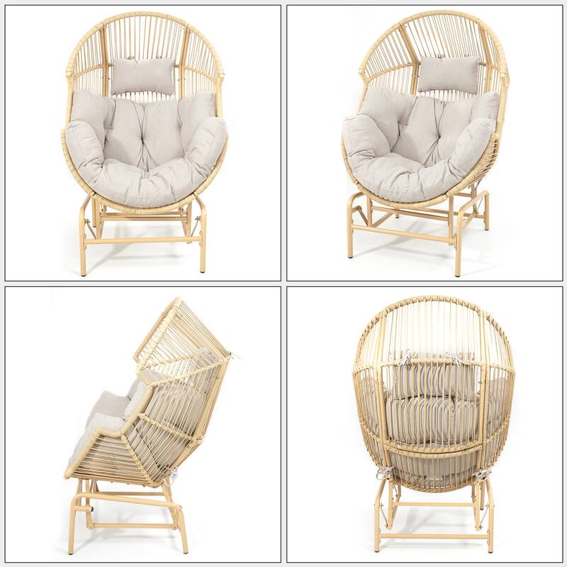 Gymojoy Outdoor Oversized Egg Basket Rocking Chair