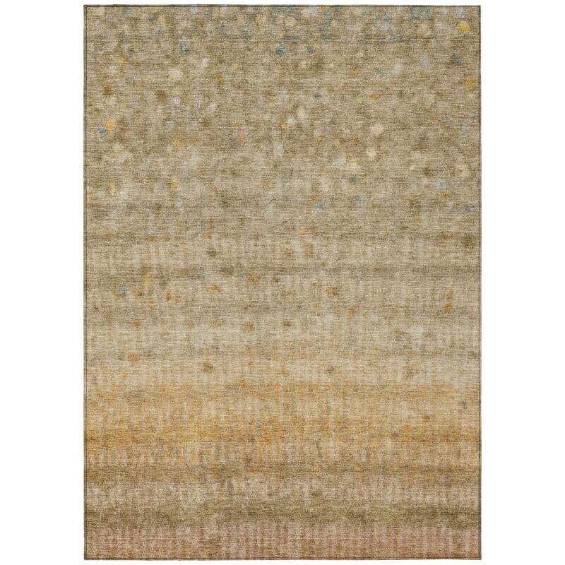 Machine Washable Indoor/ Outdoor Ombre Stripes Chantille Rug