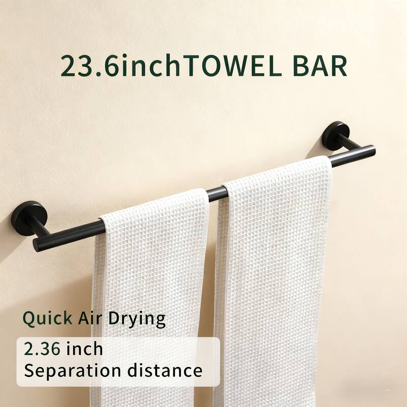 Topcraft Wall Mounted Stainless Steel Bathroom 8 Piece Hardware Set