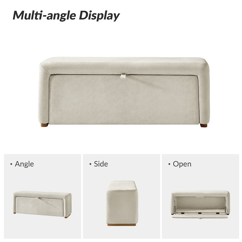Gustavo Contemporary Storage Bench with Solid Wood Legs by HULALA HOME