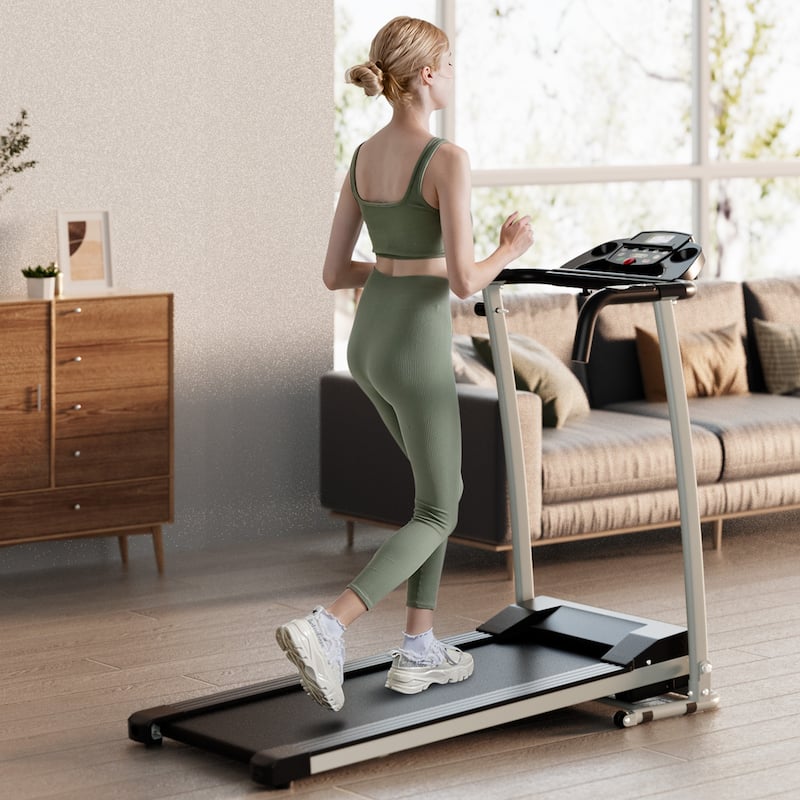 Costway 2 HP Up to 7.5MPH Folding Treadmill Motorized Running Machine - 49" x 23.5" x 38.5" (L x W x H)