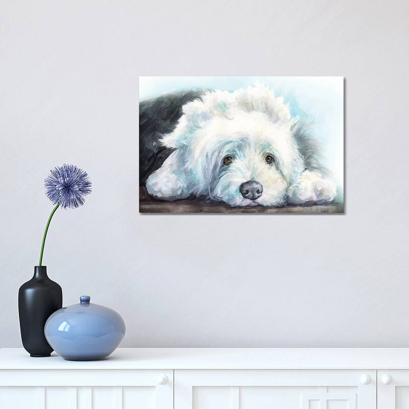 iCanvas "Old English Sheepdog Puppy" by George Dyachenko Canvas Print - 12x18x1.5
