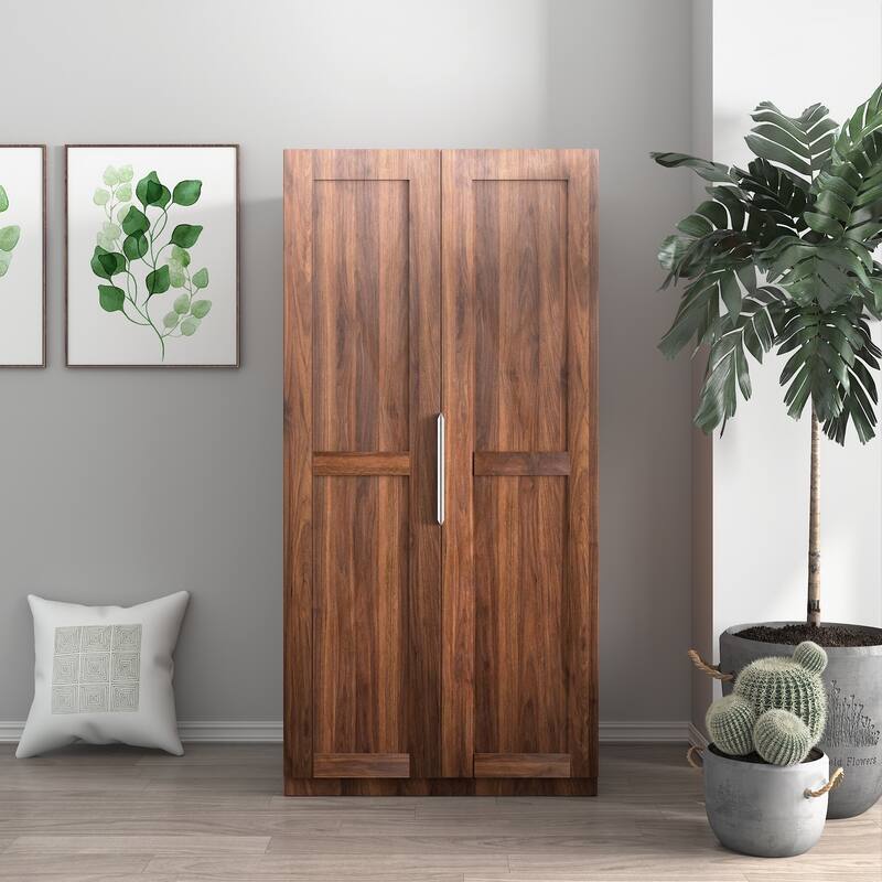 Roomfitters 62.99" Kitchen Pantry Cabinet, Freestanding Buffet Cupboard with Multi-Level Shelves and Doors